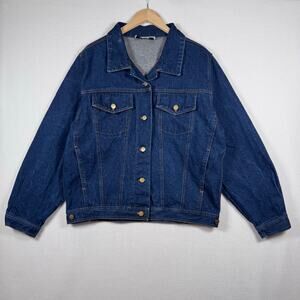 Vintage 90s Coach in Four Seasons Denim Jacket Oversized Retro Skater sz M Blue
